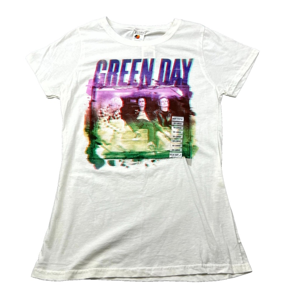Green Day Hot Topic Bay Island Sportswear T Shirt Womens 2XL White Rock
